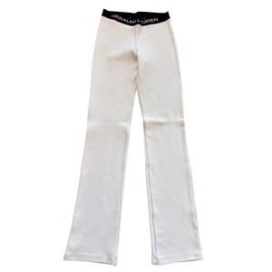 Vintage Polo Sport Ralph Lauren White Logo Ski Pants Leggings Small Made in USA